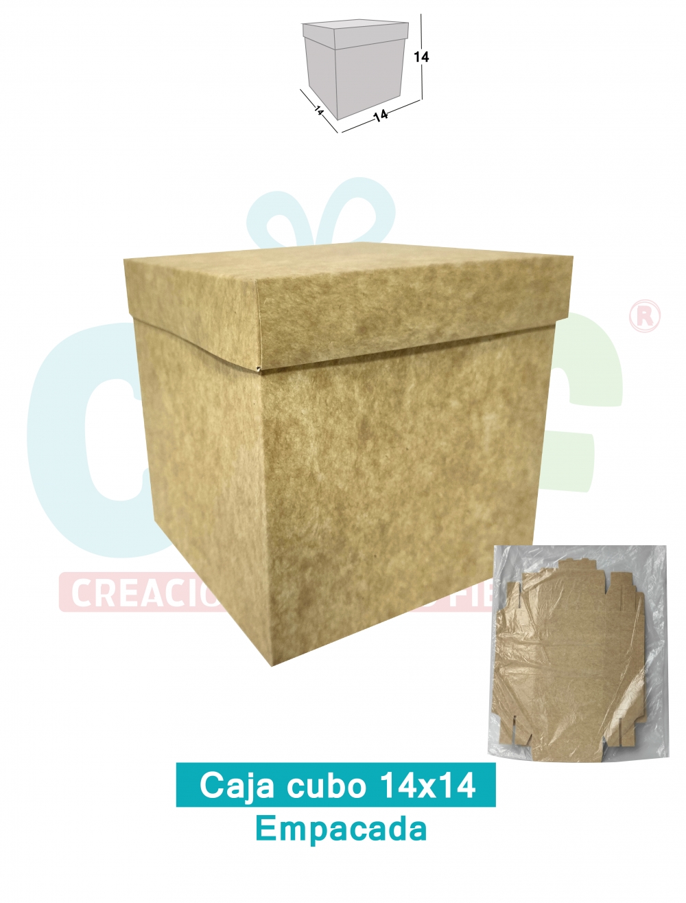 CAJA CUBO 14X14