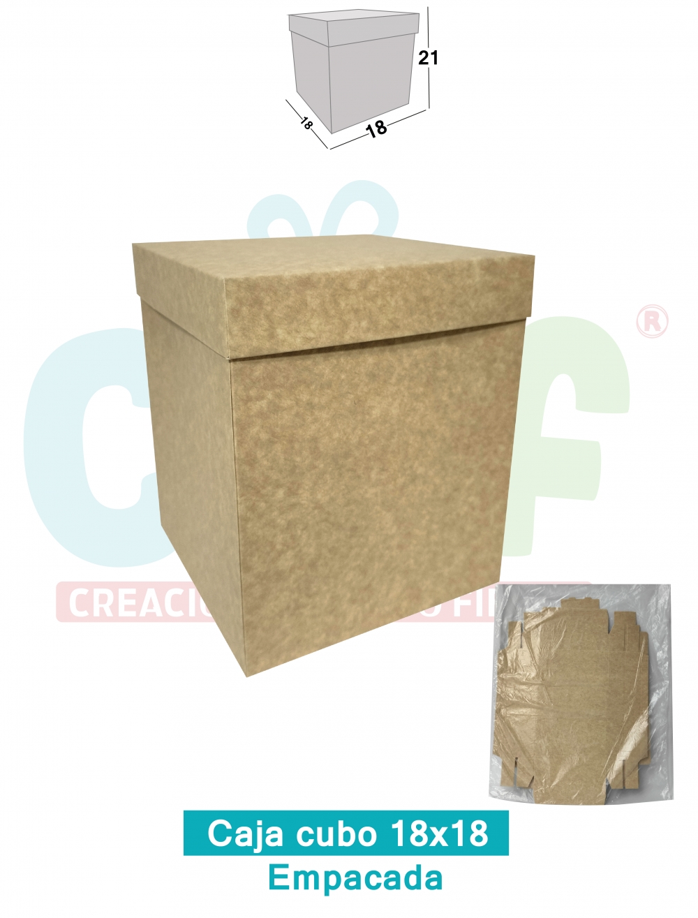 CAJA CUBO 18X18