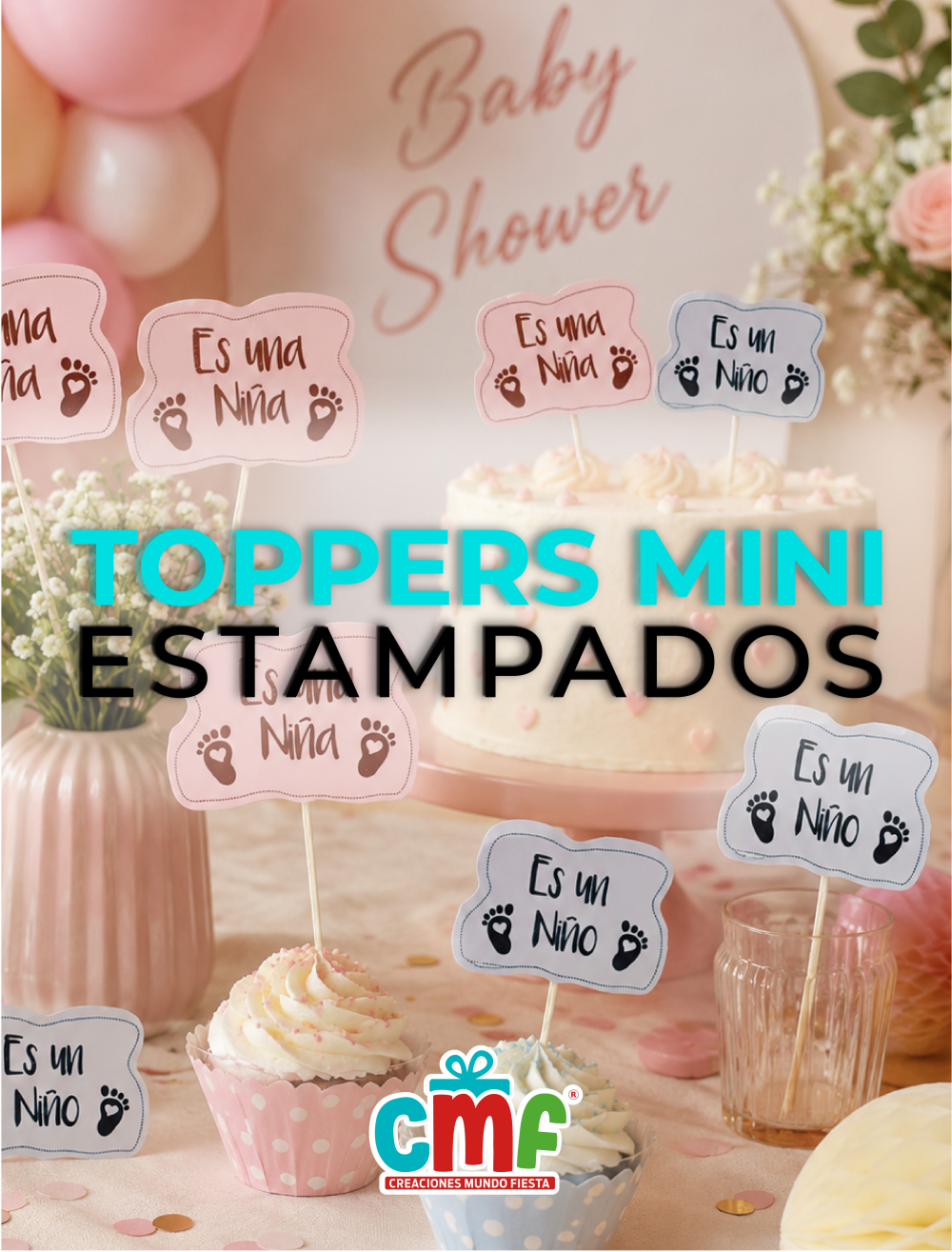 TOPPERS MINI ESTAMPADOS X10UND