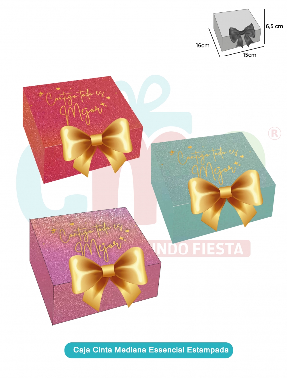CAJA CINTA MEDIANA ESSENCIAL ESTAMPADA