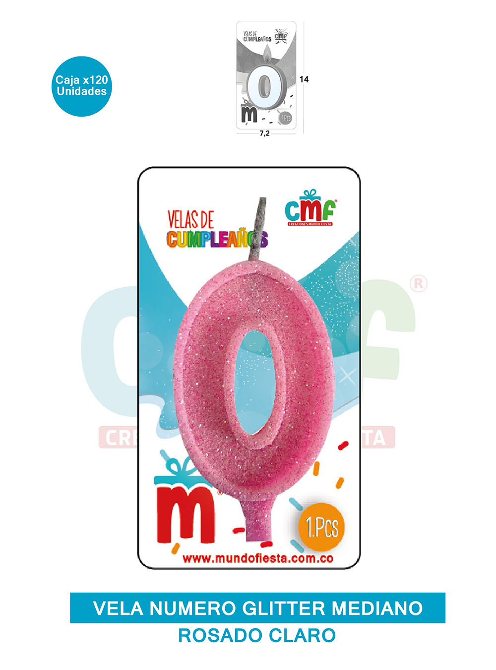 VELA ESCARCHADA  NUMERO MEDIANA ROSADO SUAVE 0