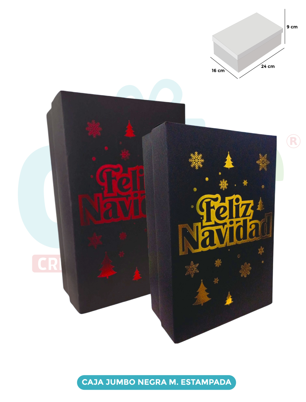 JUMBO NEGRA ESTAMPADA MEDIANA X6