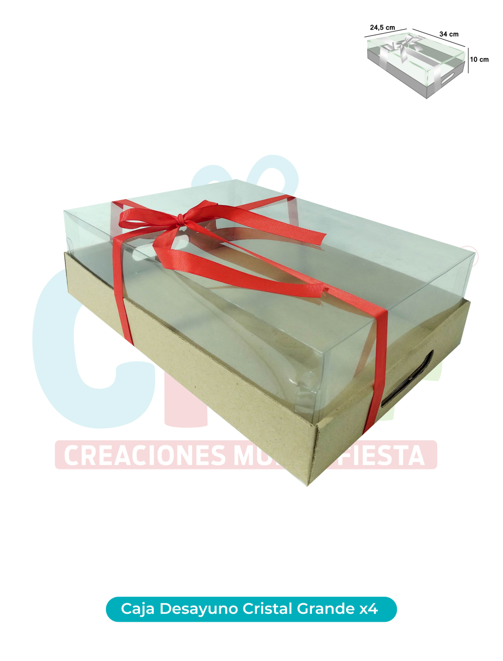CAJA DESAYUNO CRISTAL GRANDE X4
