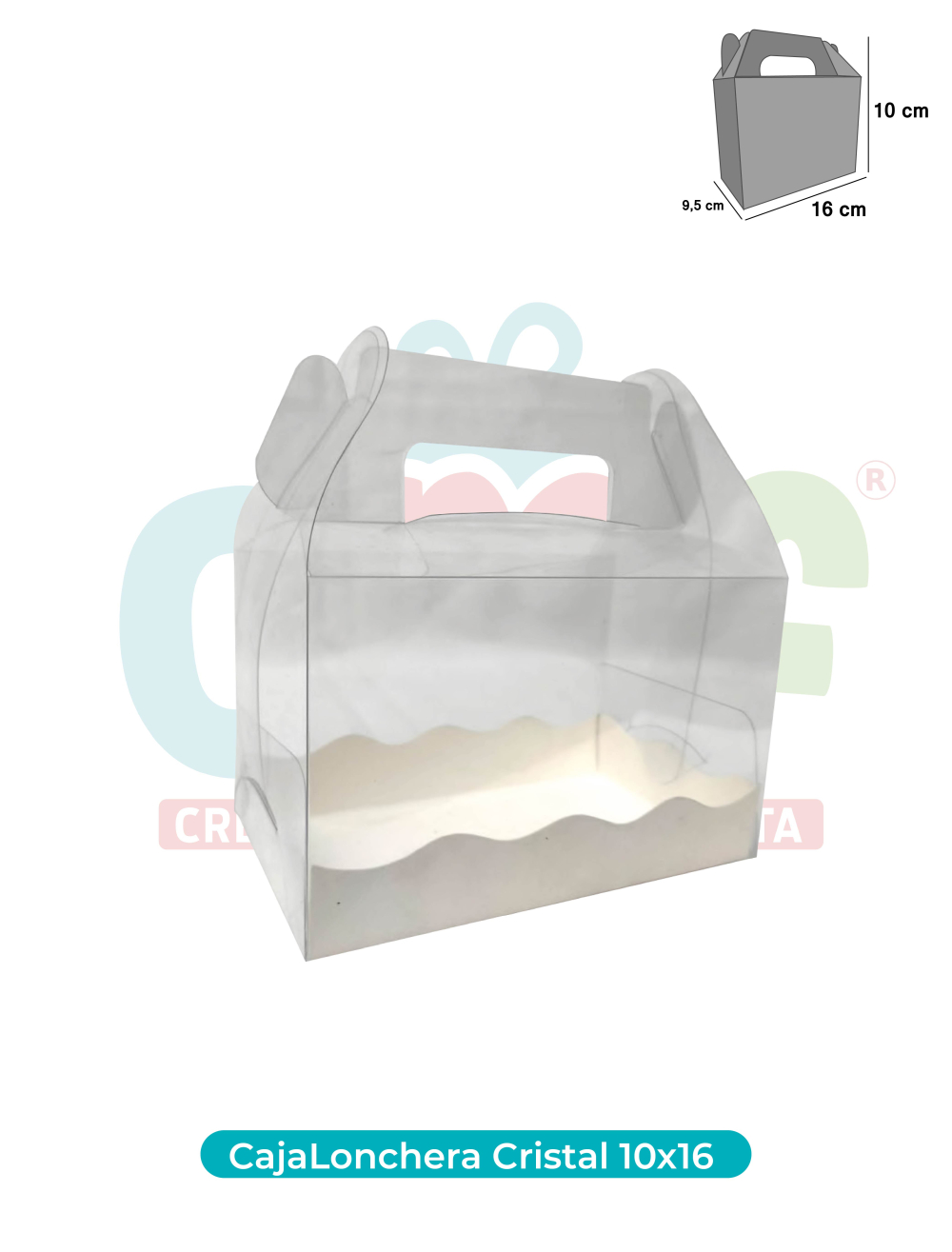 CAJA LONCHERA CRISTAL 10X16 x4