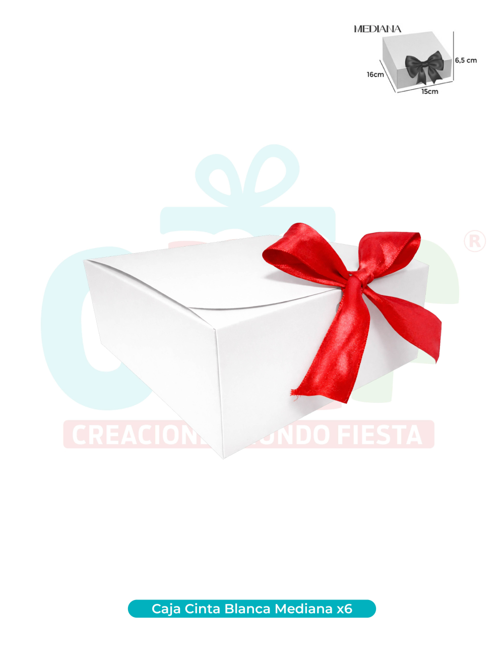 CAJA CINTA MEDIANA BLANCO X6