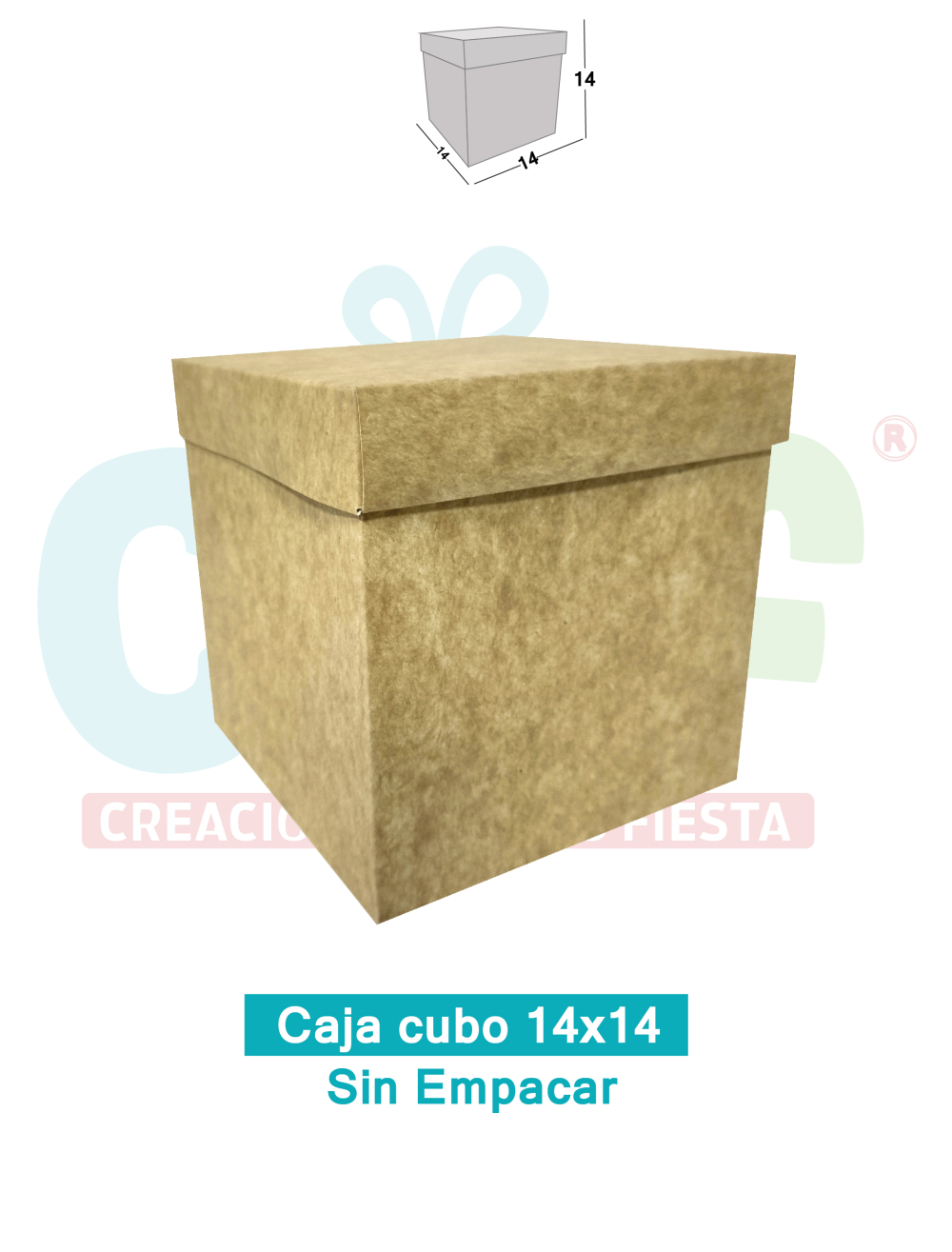  CAJA CUBO 14X14 KRAFT X6