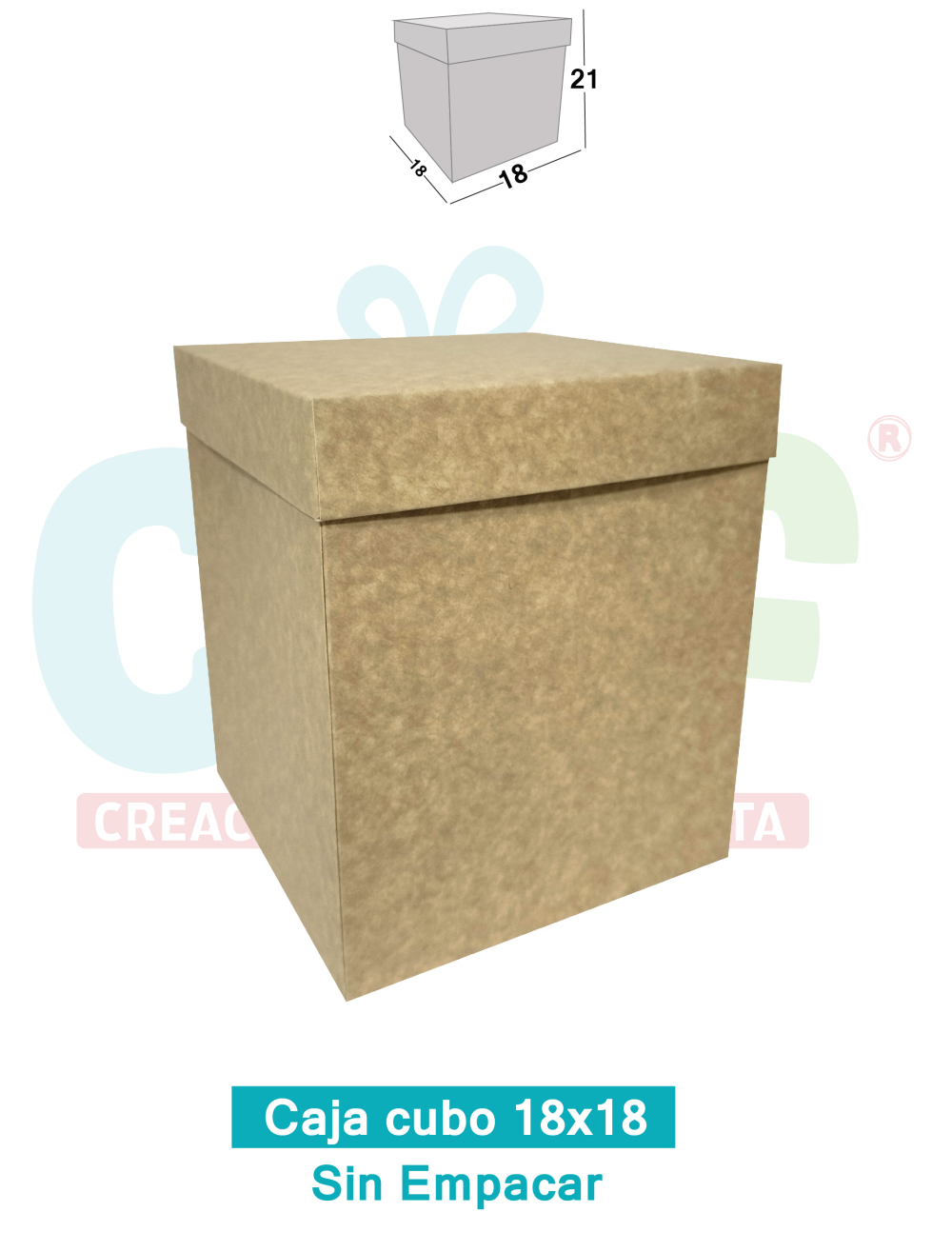 CAJA CUBO 18X18 KRAFT X6