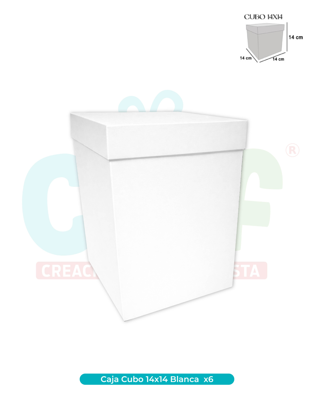  CAJA CUBO 14X14 BLANCO X6