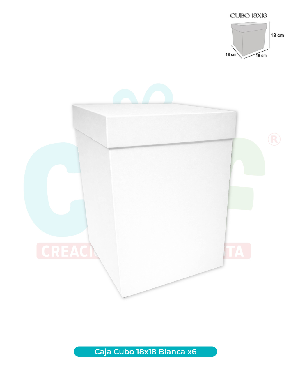 CAJA CUBO 18X18 BLANCO  X6