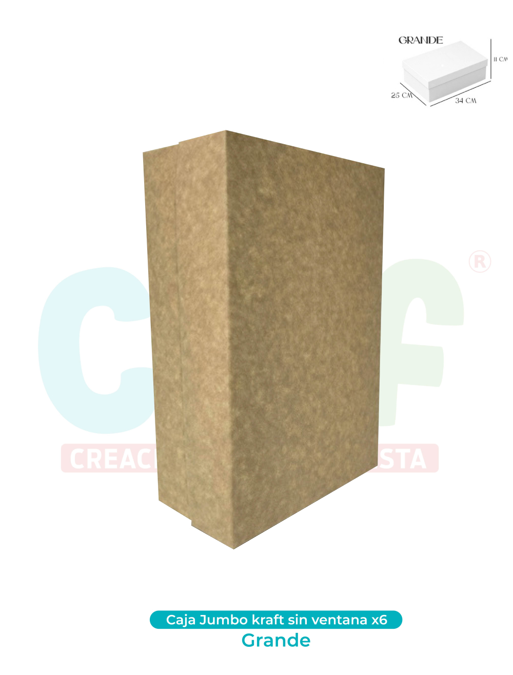 CAJA JUMBO GRANDE SIN VENTANA KRAFT  X6
