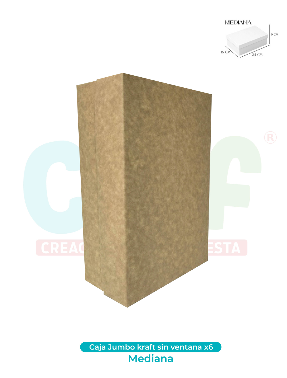 CAJA JUMBO MEDIANA SIN VENTANA KRAFT X6