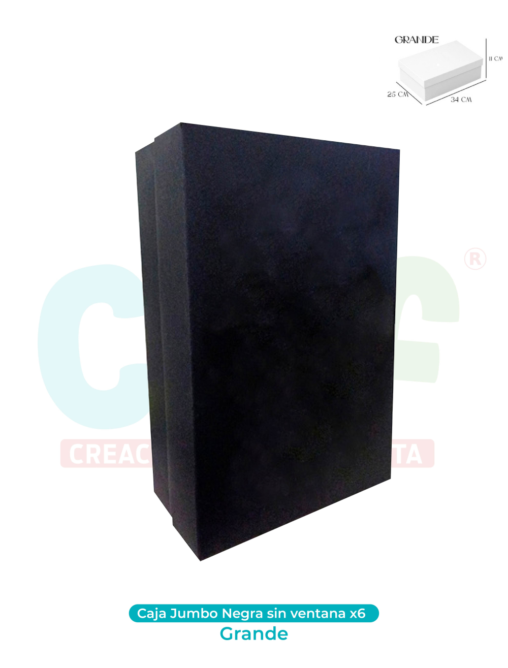 CAJA JUMBO GRANDE SIN VENTANA NEGRA X6