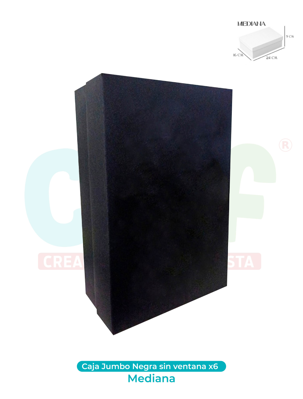 CAJA JUMBO MEDIANA SIN VENTANA NEGRA X6