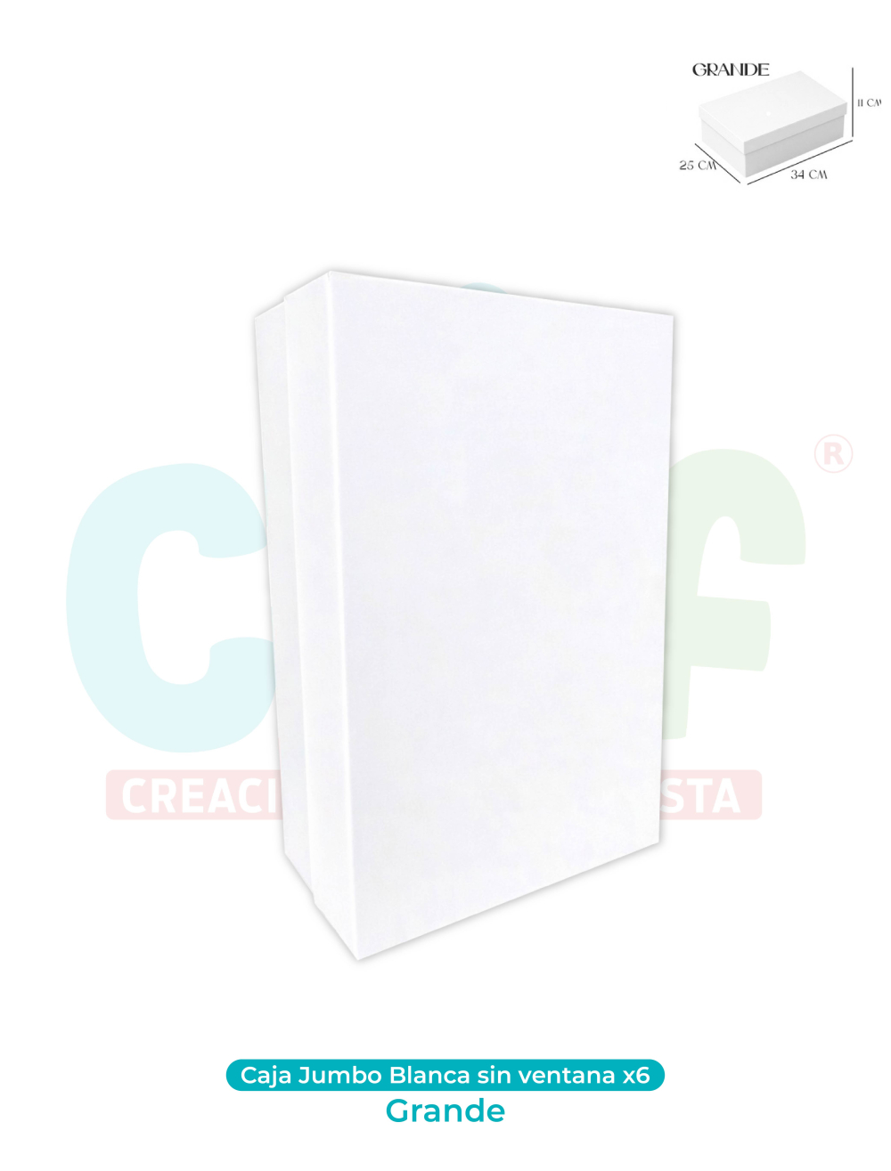 CAJA JUMBO GRANDE SIN VENTANA BLANCA X6