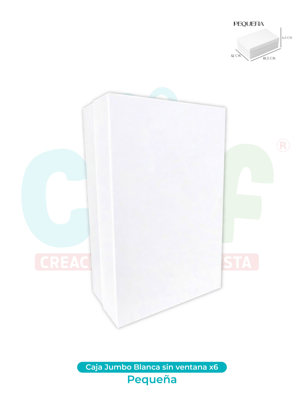 CAJA JUMBO PEQUEÑA SIN VENTANA BLANCA  X6