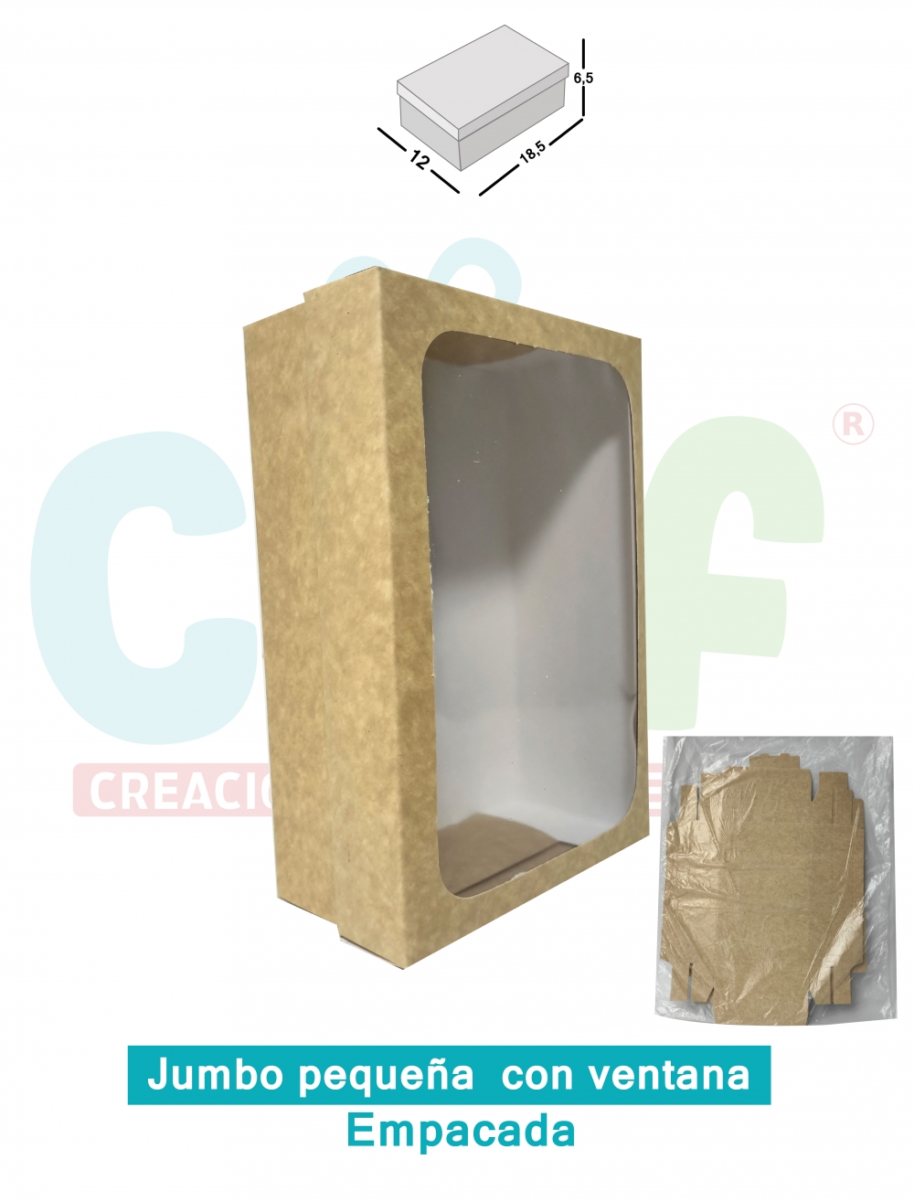 CAJA JUMBO PEQUEÑA CON VENTANA