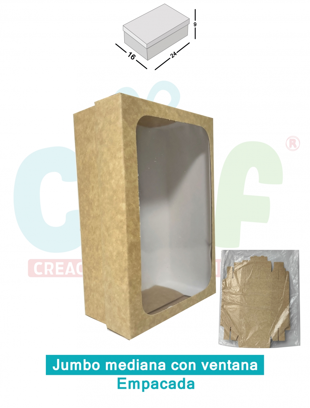 CAJA JUMBO MEDIANA CON VENTANA