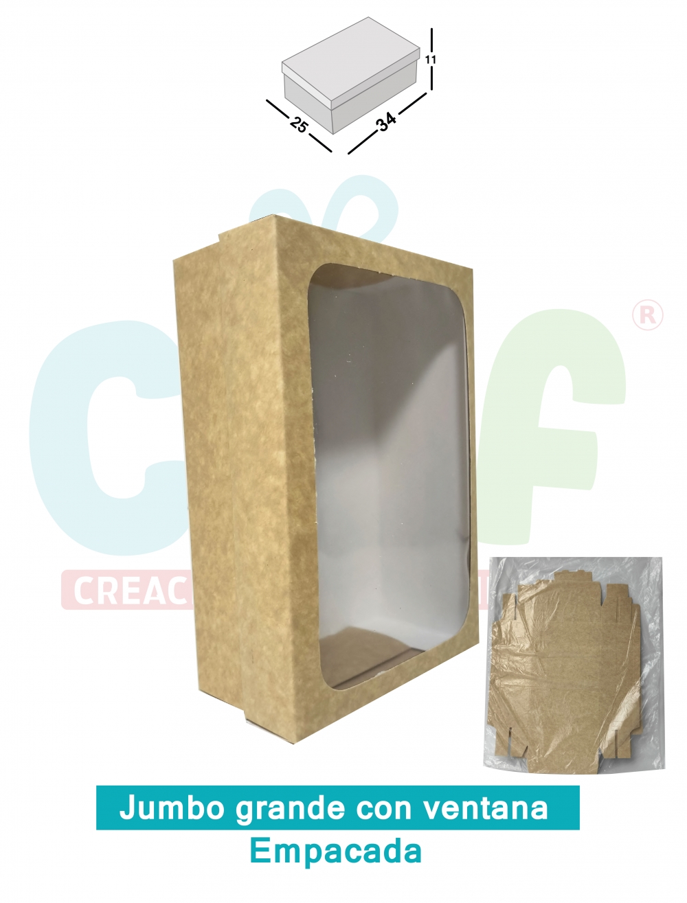 CAJA JUMBO GRANDE CON VENTANA