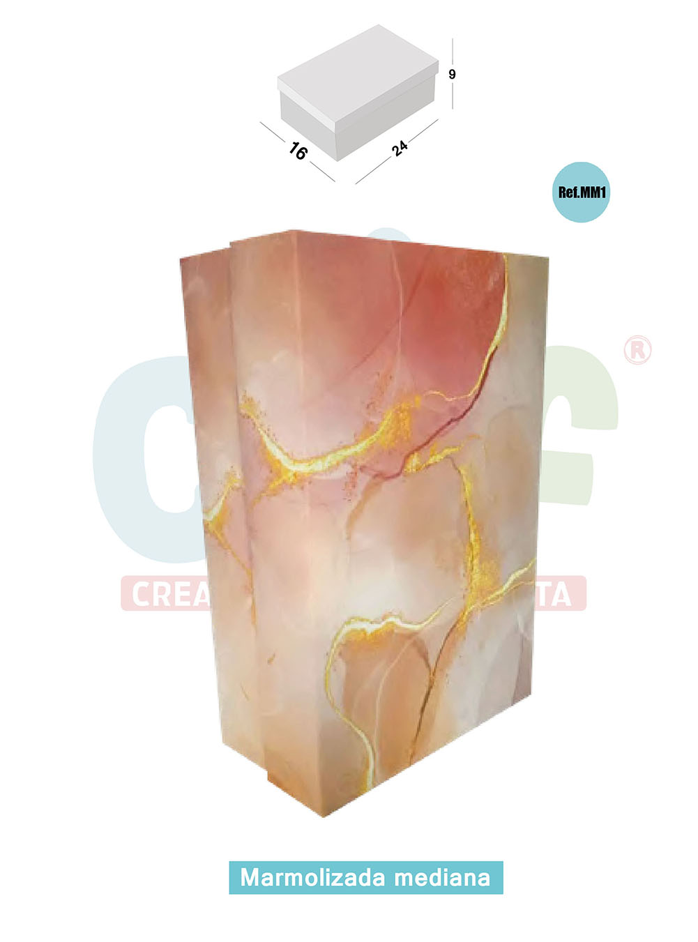 CAJA JUMBO MARMOLIZADA MEDIANA  M1