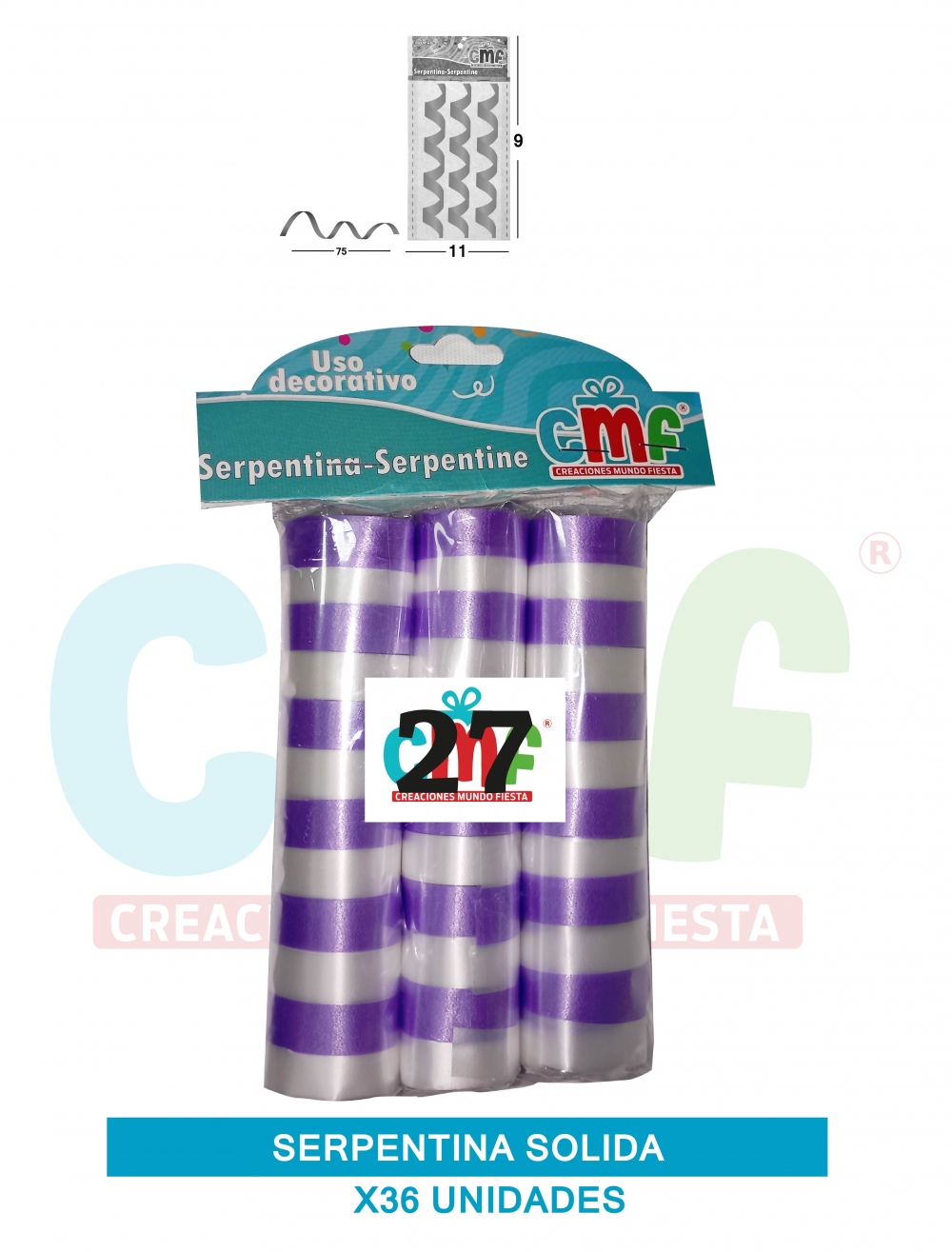 SERPENTINA SOLIDA X 36 BICOLOR A 27