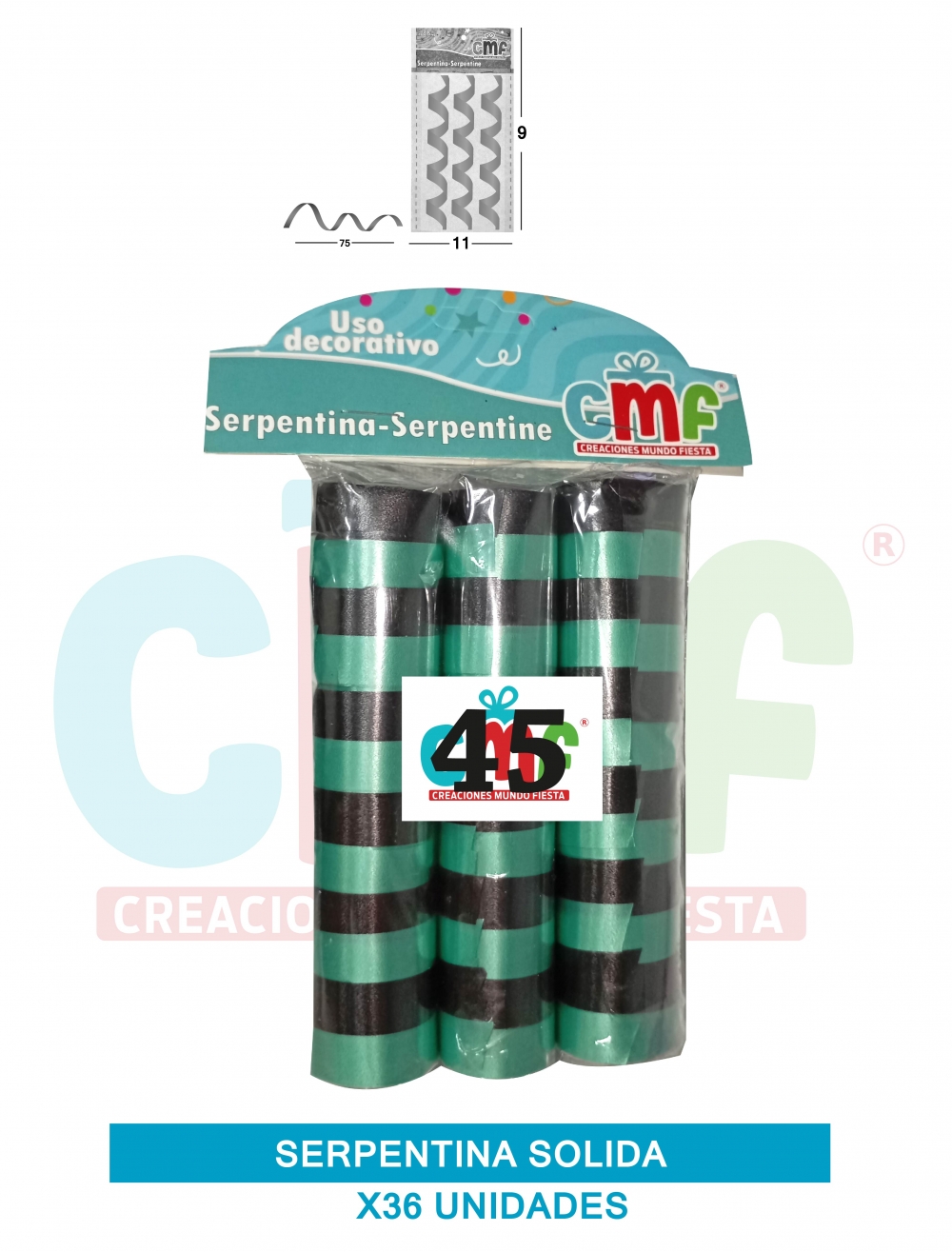 SERPENTINA SOLIDA X 36 BICOLOR C 45