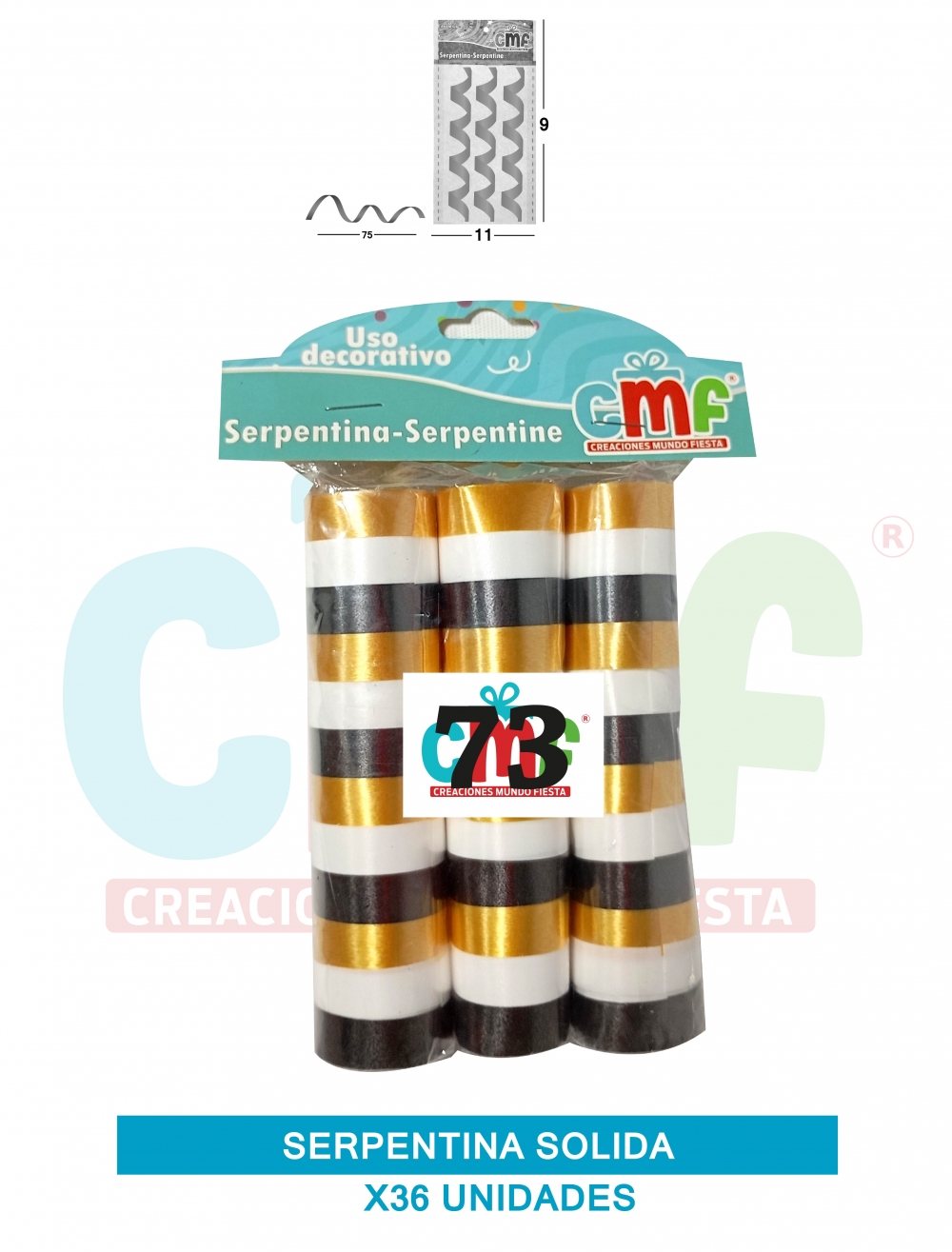 SERPENTINA SOLIDA X 36 TRICOLOR B 73