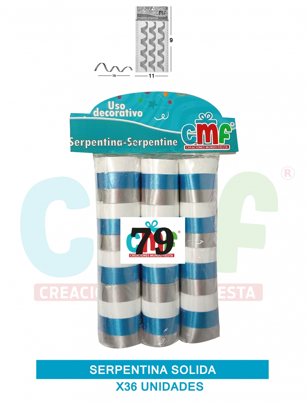 SERPENTINA SOLIDA X 36 TRICOLOR C 79