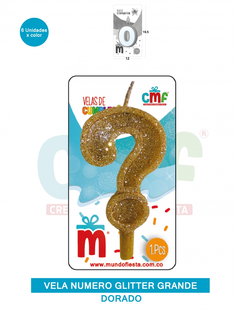 VELA ESCARCHADA NUMERO GRANDE  DORADO ?