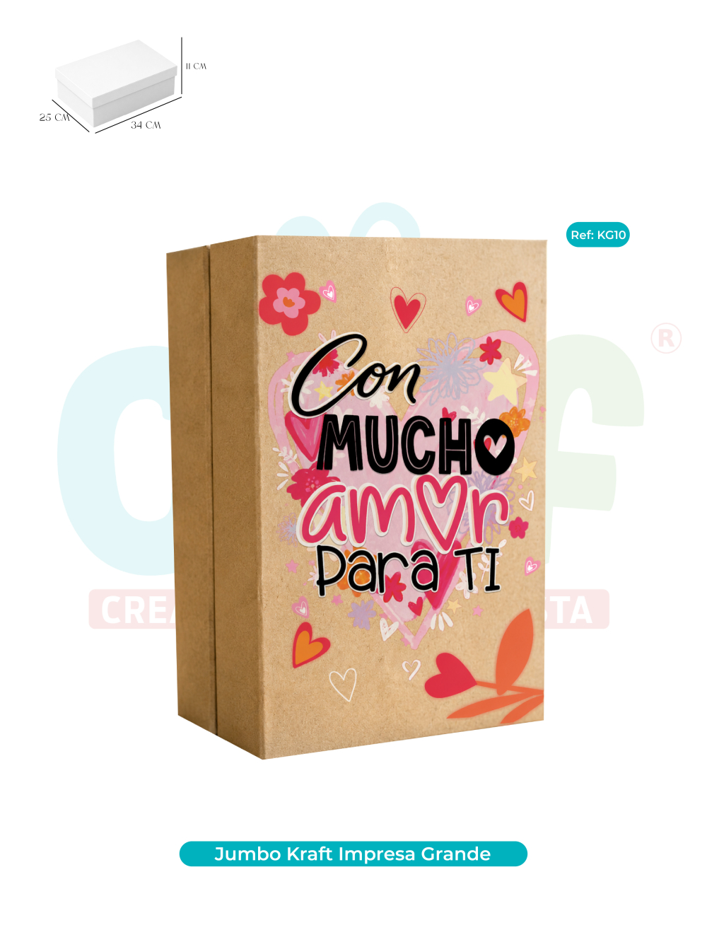 CAJA JUMBO KRAFT COLOR GRANDE   KG10