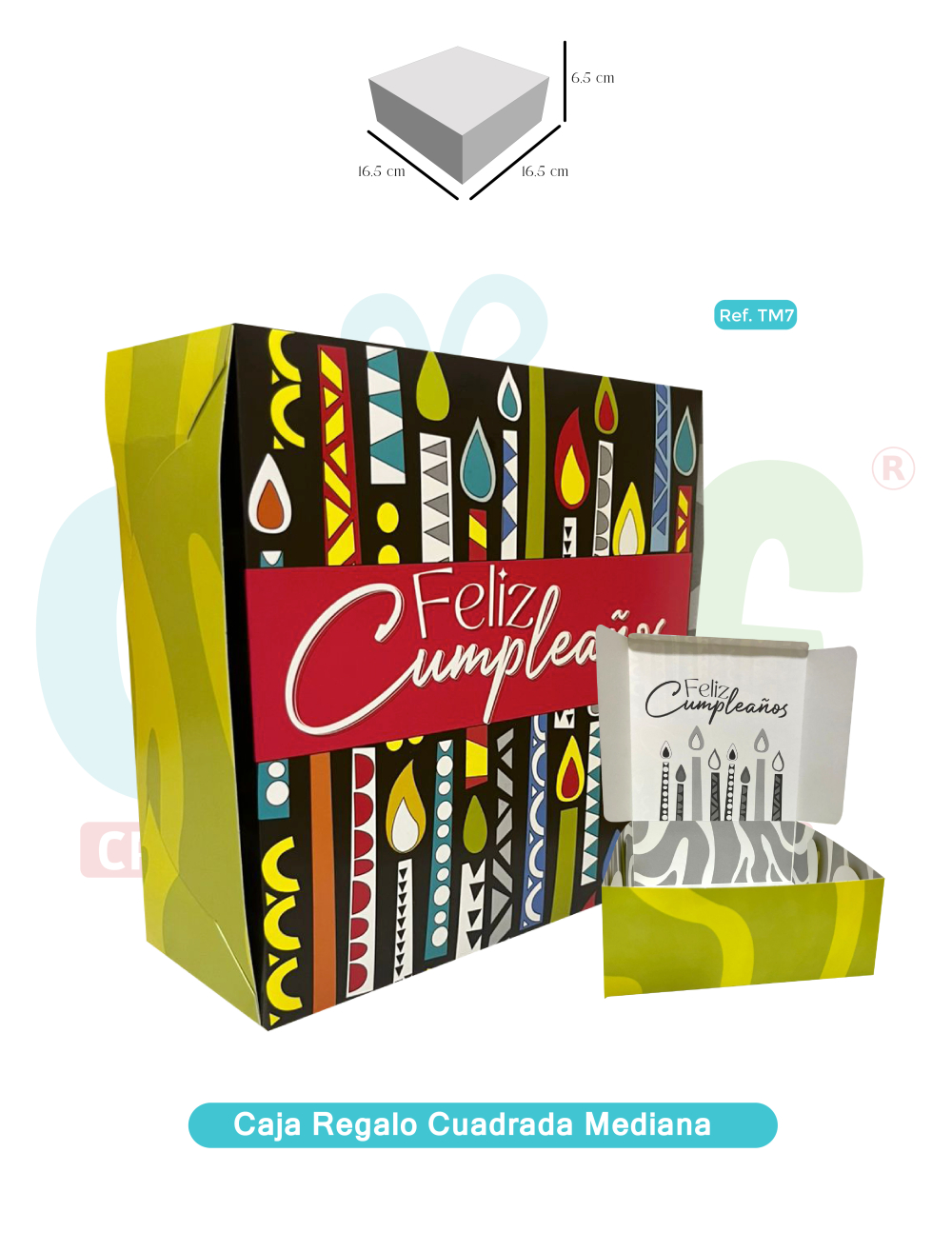 CAJA DE REGALO CUADRADA MEDIANA   TM7