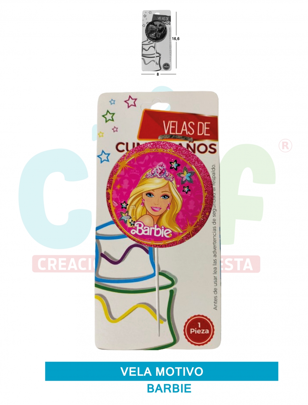 VELA MOTIVOS GRUPO A BARBIE