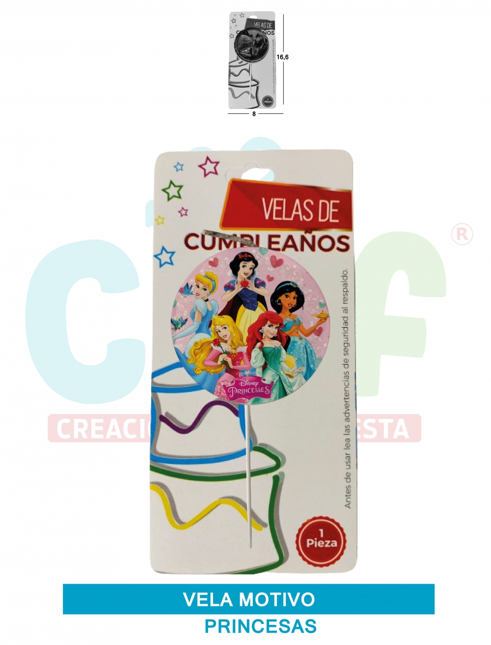 VELA MOTIVOS GRUPO D PRINCESAS