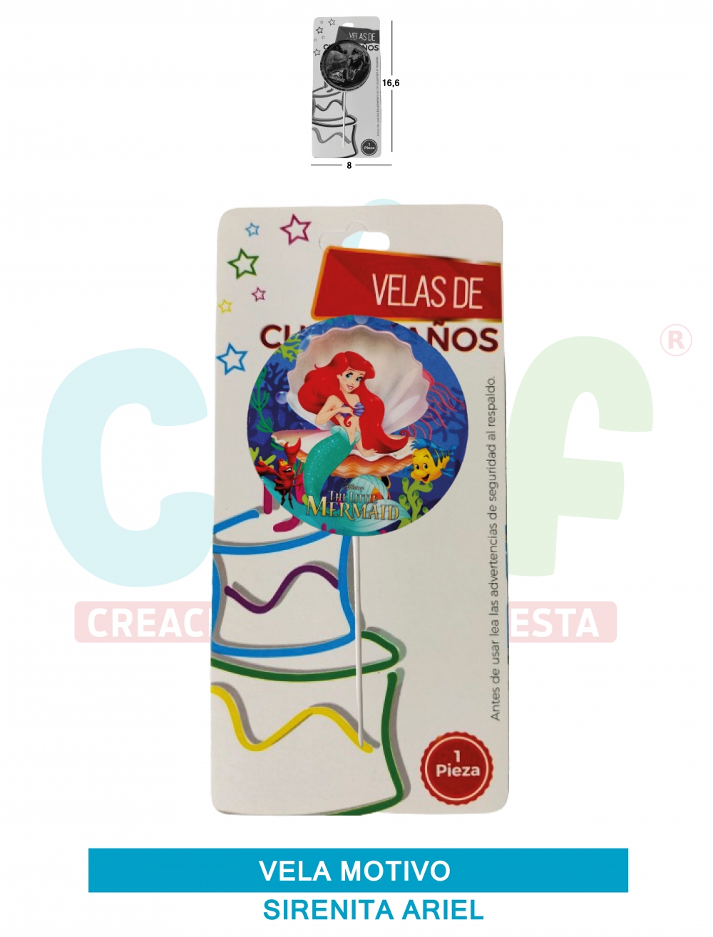 VELA MOTIVOS GRUPO D SIRENITA ARIEL