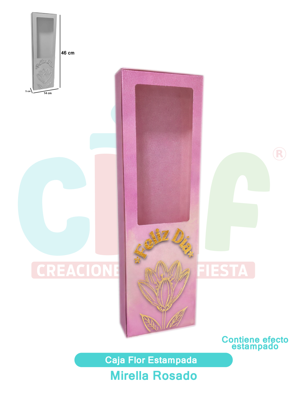 CAJA FLOR ESSENCIAL STAMPADA   MIRELLA ROSADO