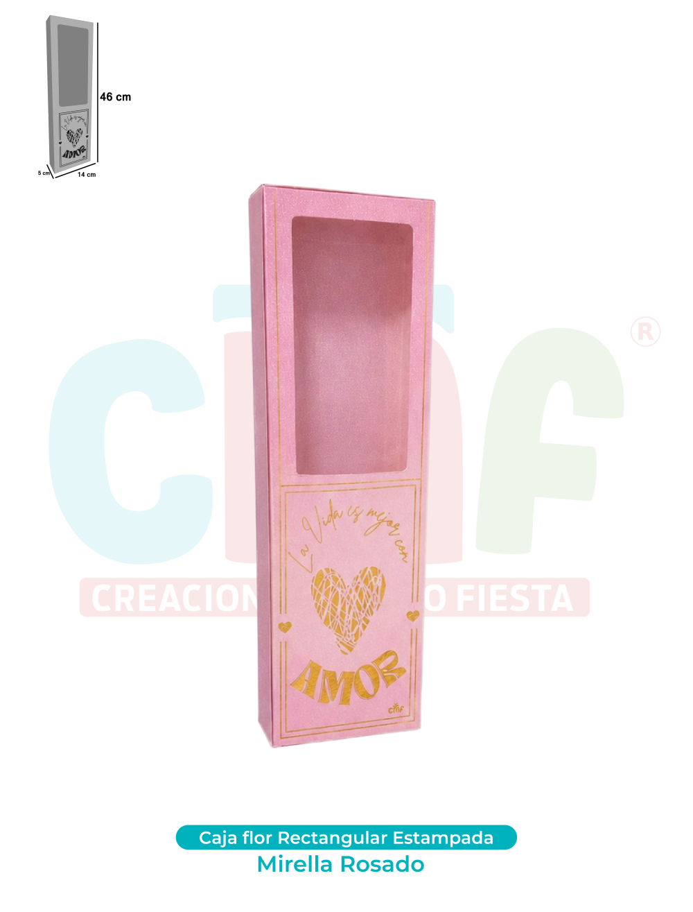 CAJA FLOR ESSENCIAL STAMPADA   MIRELLA ROSADO
