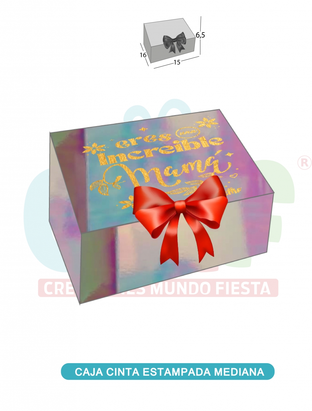 CAJA CINTA MEDIANA ESSENCIAL ESTAMPADA  TORNASOL BLANCO
