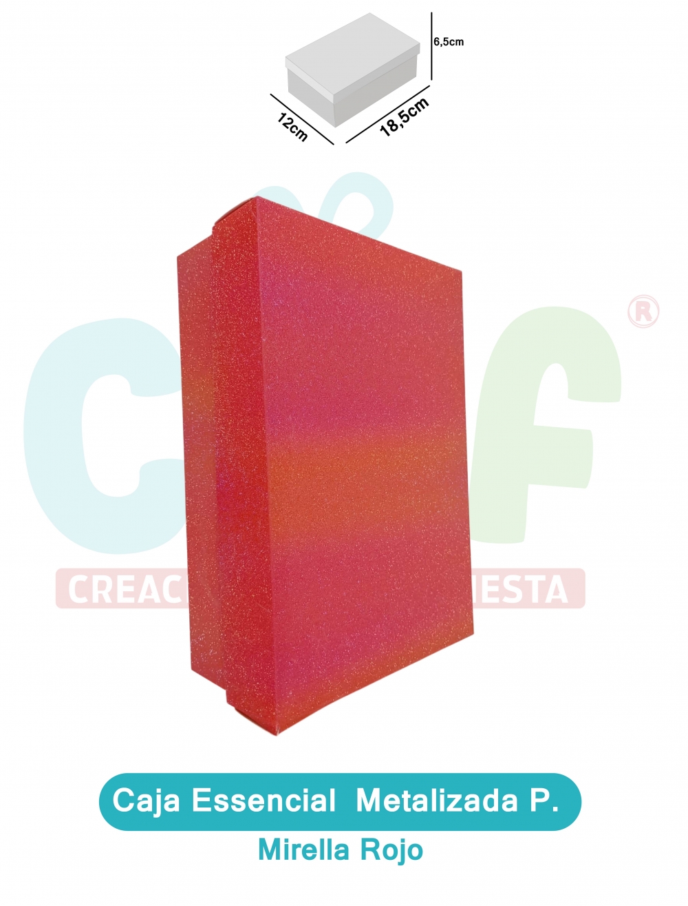 CAJA ESSENCIAL METALIZADA PEQUEÑA SIN VENTANA  MIRELLA%20ROJO