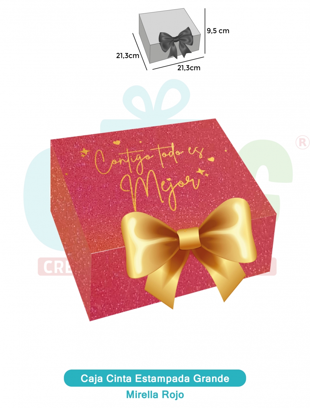 CAJA CINTA GRANDE ESSENCIAL ESTAMPADA  MIRELLA%20ROJO