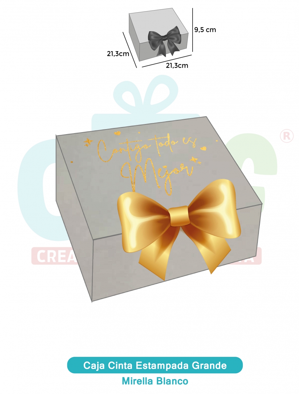 CAJA CINTA GRANDE ESSENCIAL ESTAMPADA  MIRELLAS%20BLANCO<br>