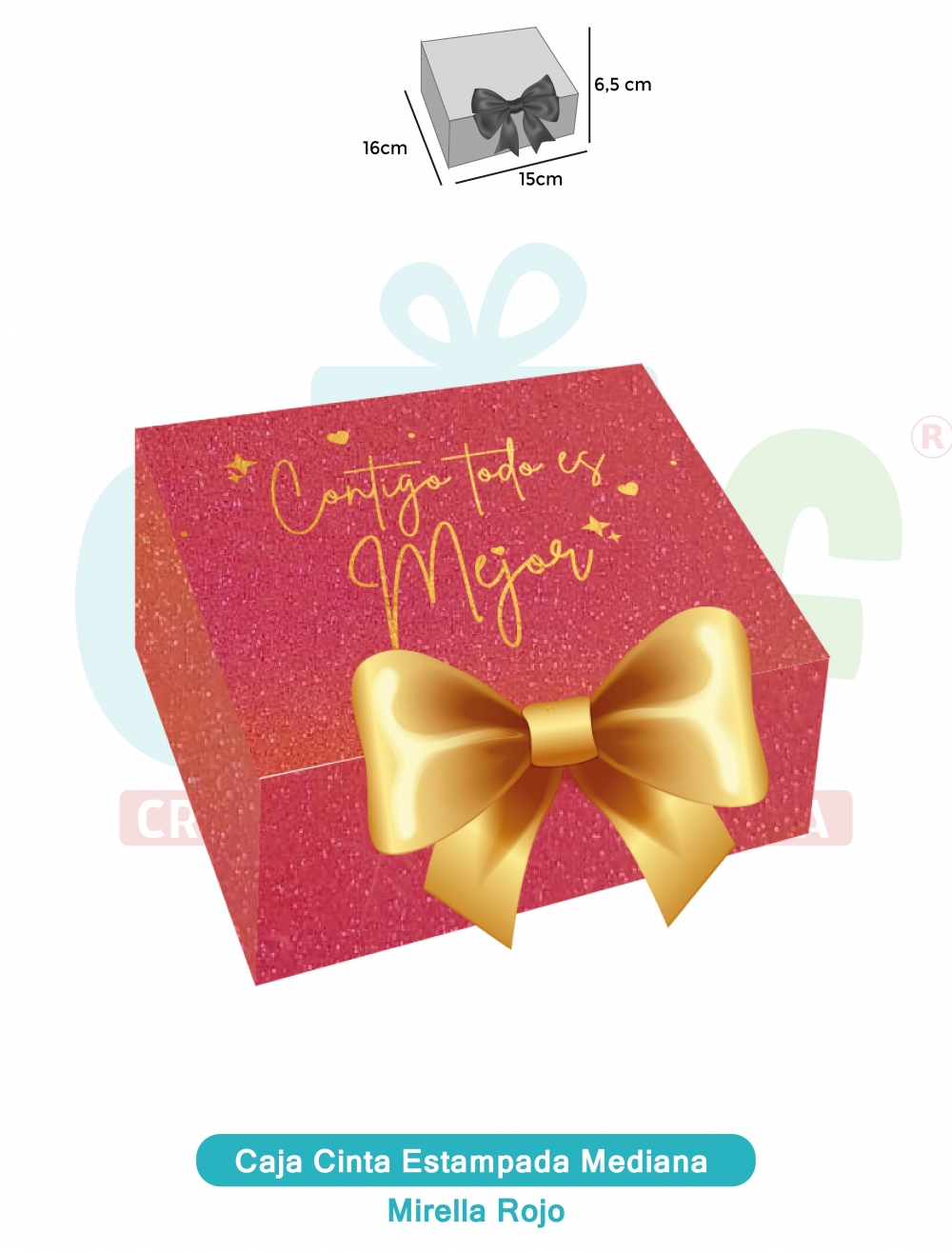 CAJA CINTA MEDIANA ESSENCIAL ESTAMPADA  MIRELLA%20ROJO