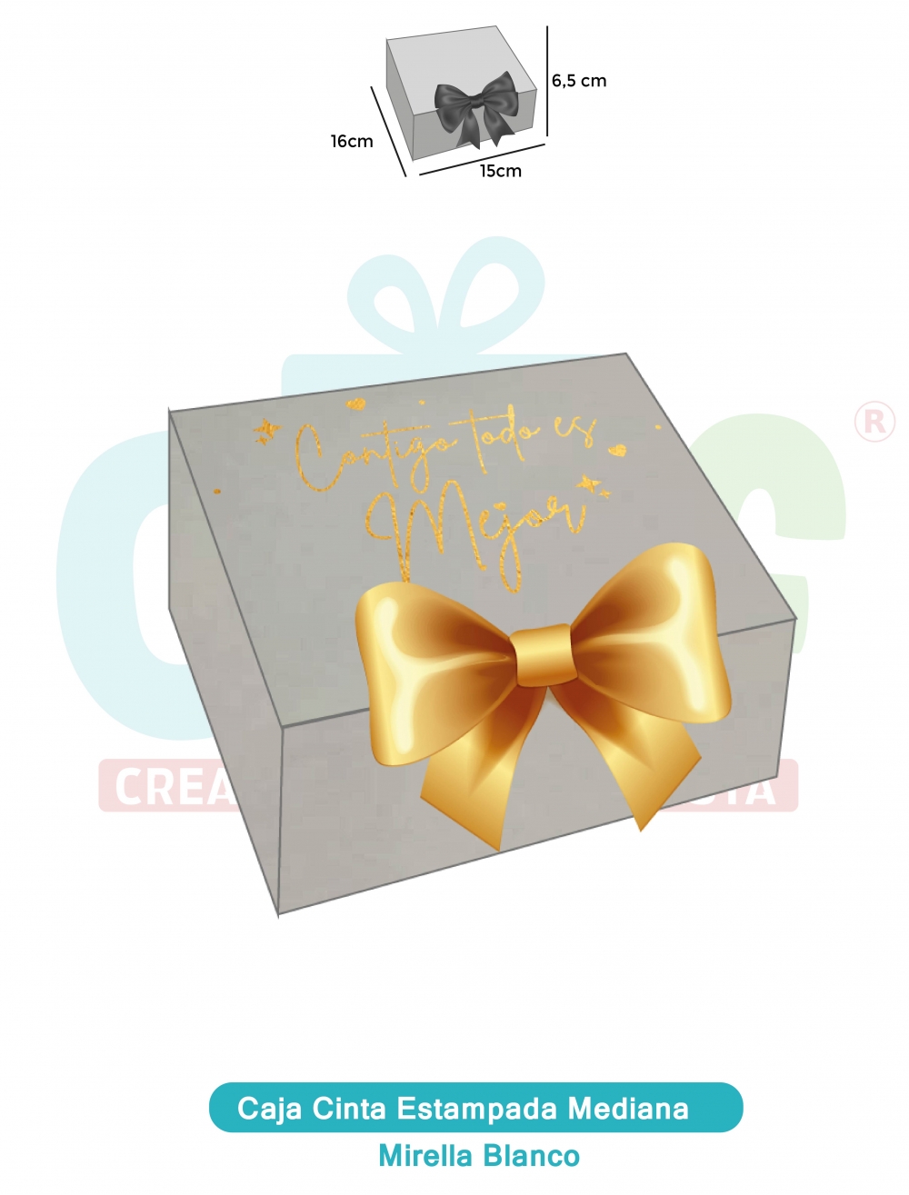CAJA CINTA MEDIANA ESSENCIAL ESTAMPADA  MIRELLAS%20BLANCO<br>