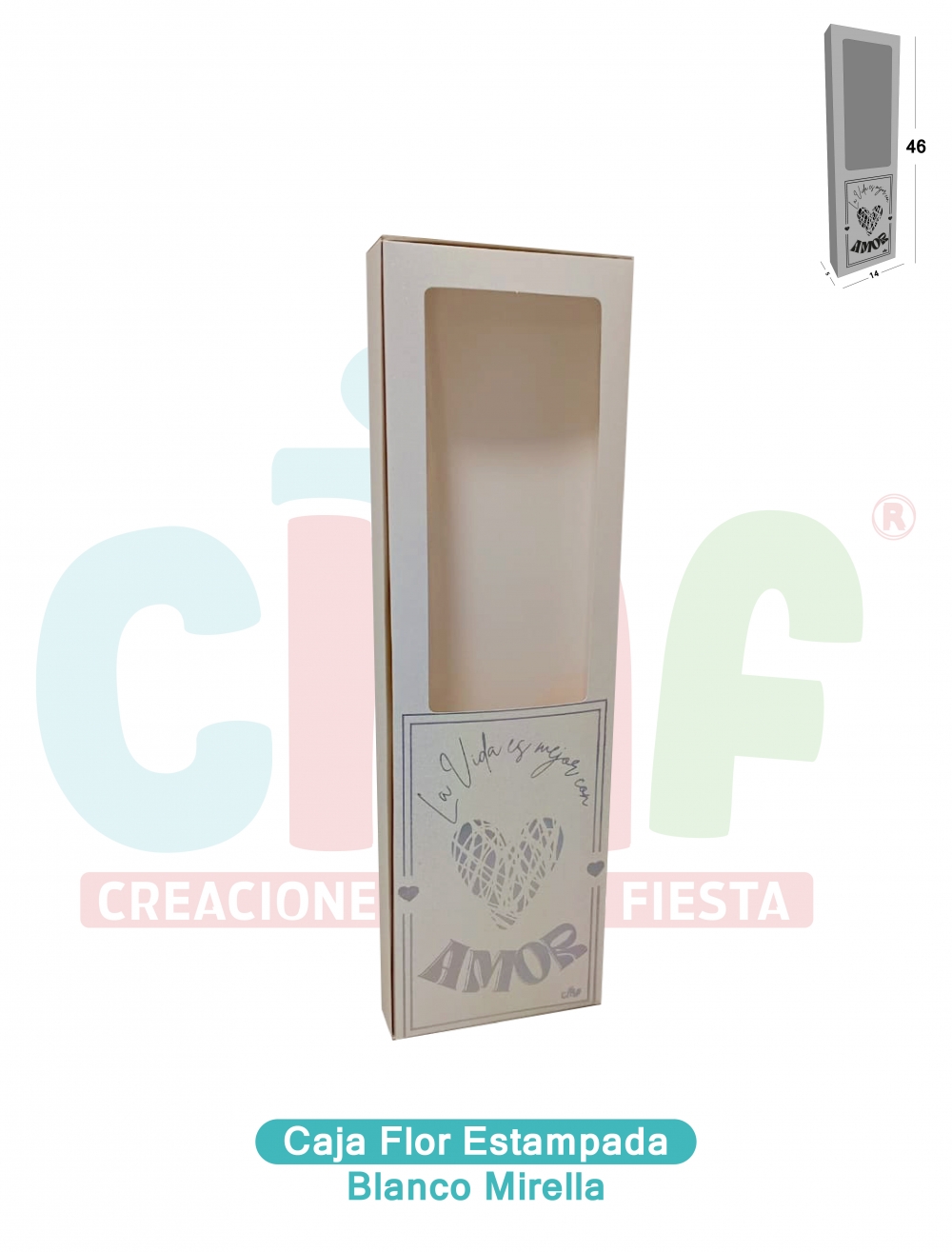 CAJA FLOR ESTAMPADA   MIRELLAS%20BLANCO<br>