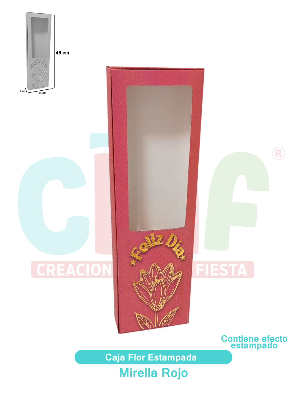 CAJA FLOR ESSENCIAL STAMPADA   MIRELLAS BLANCO