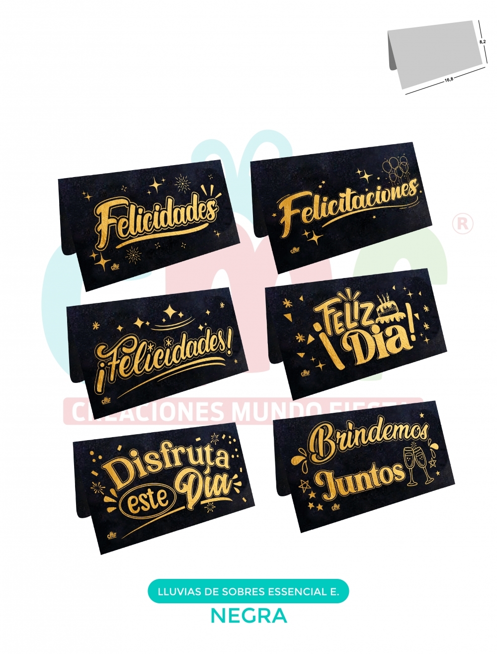 LLUVIA DE SOBRE ESSENCIAL/NEGRA ESTAMPADA X12   NEGRO<br>