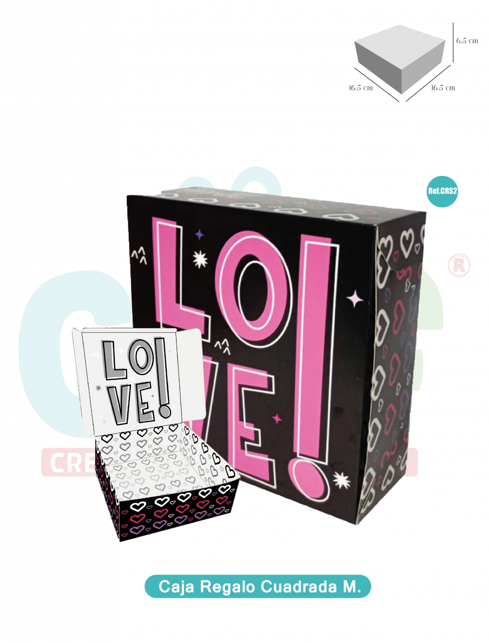 CAJA DE REGALO CUADRADA MEDIANA   CRS2<br>