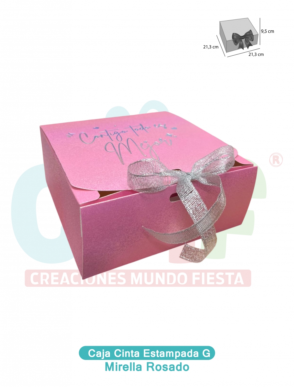 CAJA CINTA GRANDE ESSENCIAL ESTAMPADA  MIRELLA ROSADO