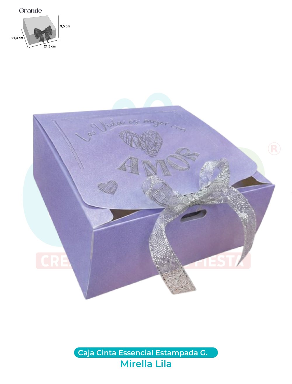 CAJA CINTA GRANDE ESSENCIAL ESTAMPADA  MIRELLA LILA
