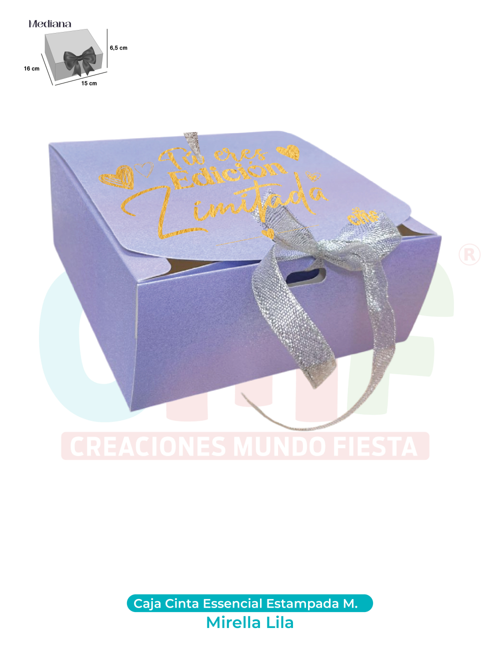 CAJA CINTA MEDIANA ESSENCIAL ESTAMPADA  MIRELLA LILA