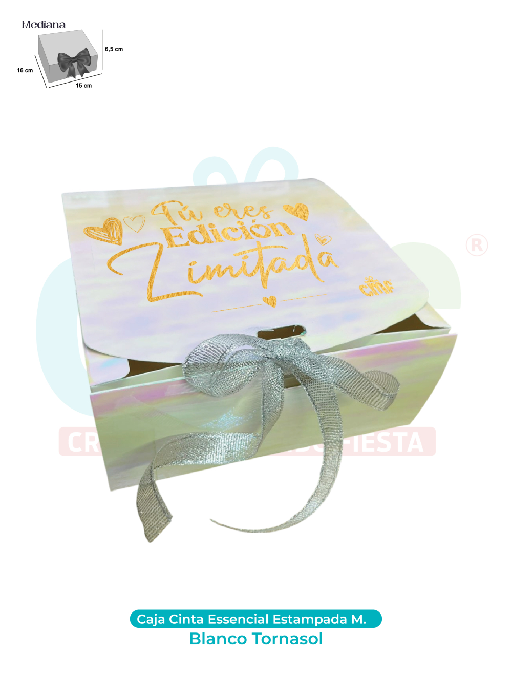 CAJA CINTA MEDIANA ESSENCIAL ESTAMPADA  TORNASOL BLANCO