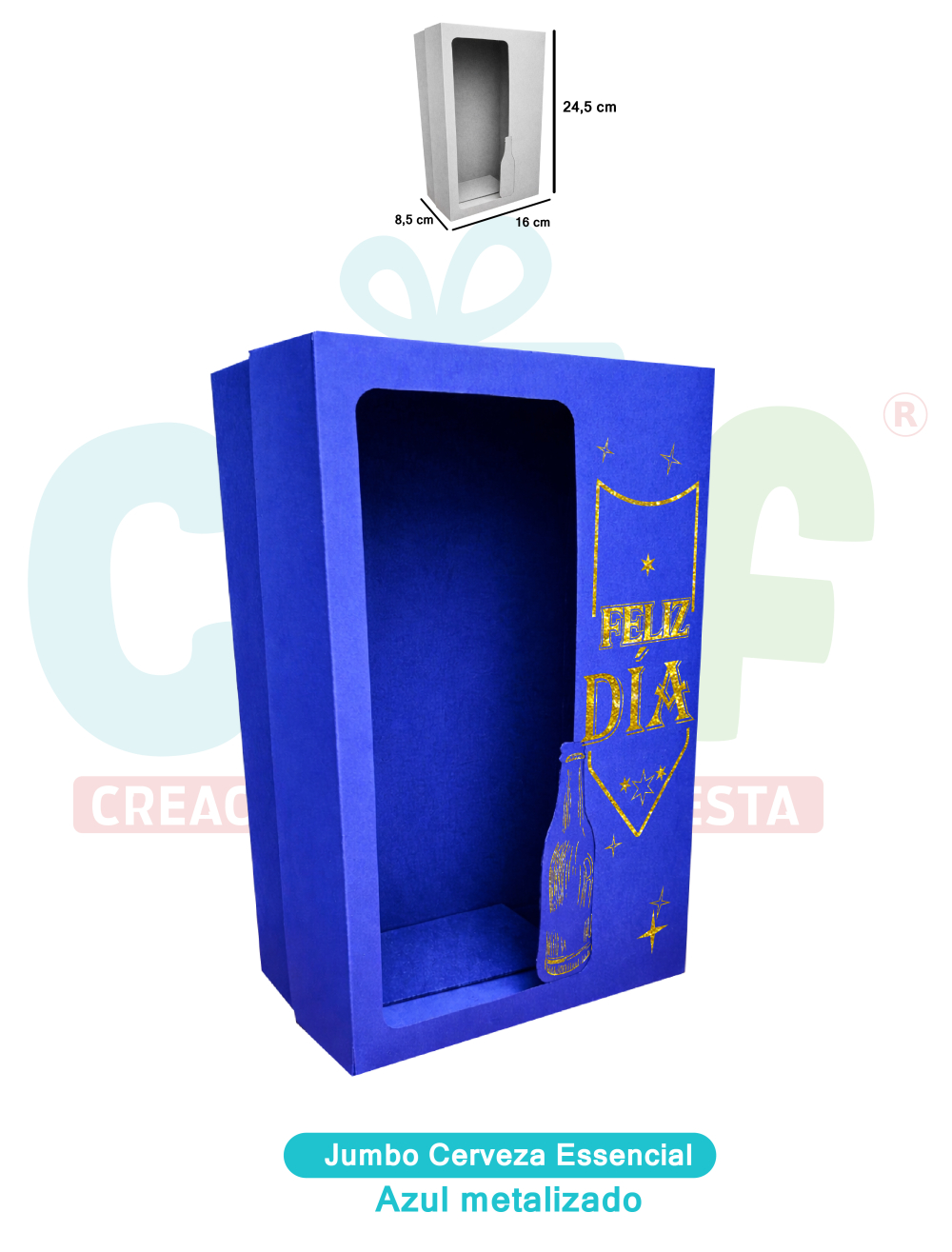 JUMBO CERVEZA ESSENCIAL   AZUL METALIZADO
